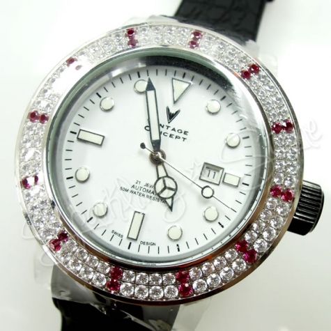 Vintage Concept X Swarovski Watches 50mm Rhinestones
